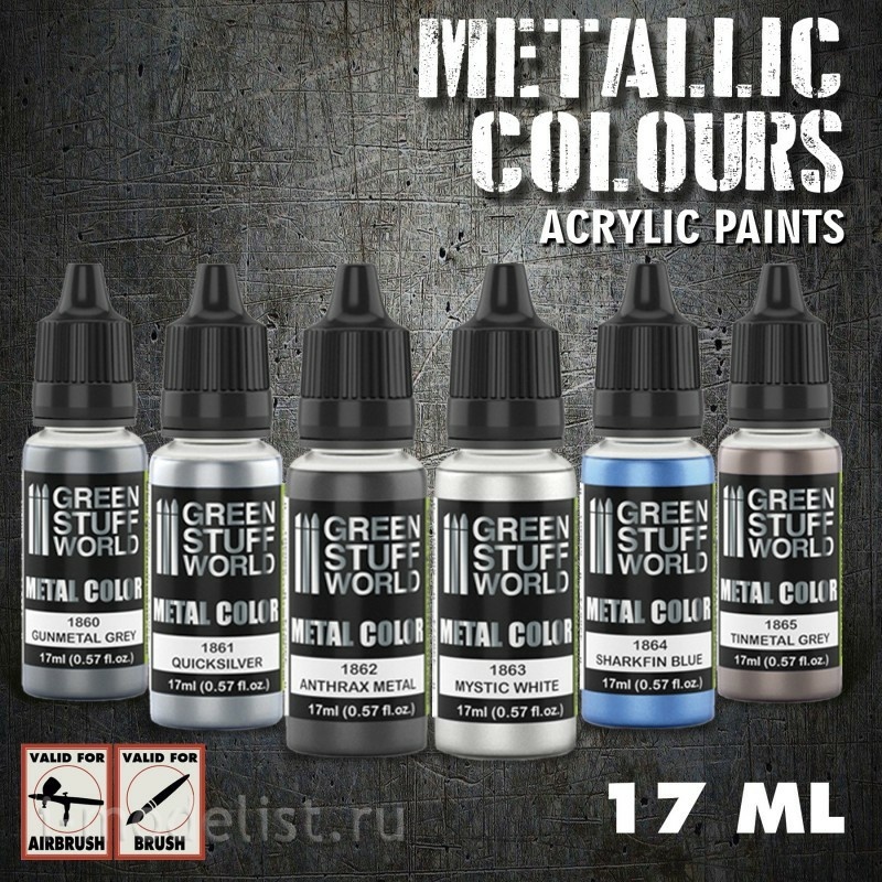 9910 Green Stuff World Set of metal acrylic paints 