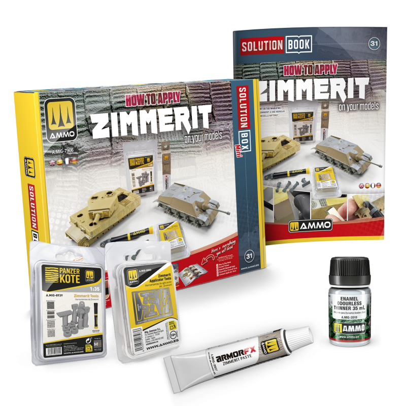 AMIG7906 Ammo Mig Набор SOLUTION BOX MINI 31– Как правильно наносить циммерит в масштабе / How to Apply ZIMMERIT in scale