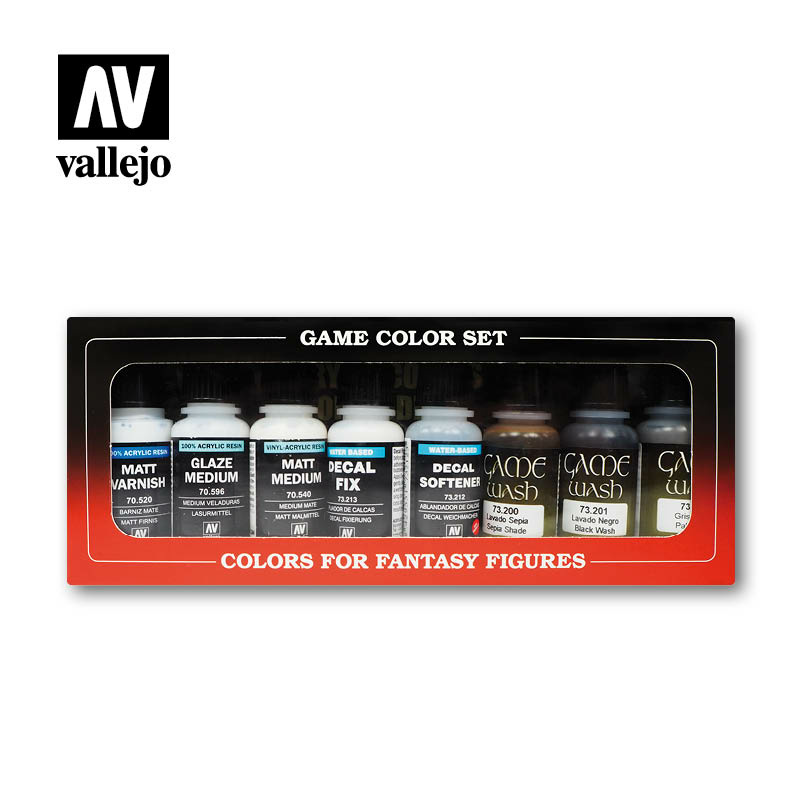 73999 Vallejo Set of auxiliary liquids 8 pieces per set