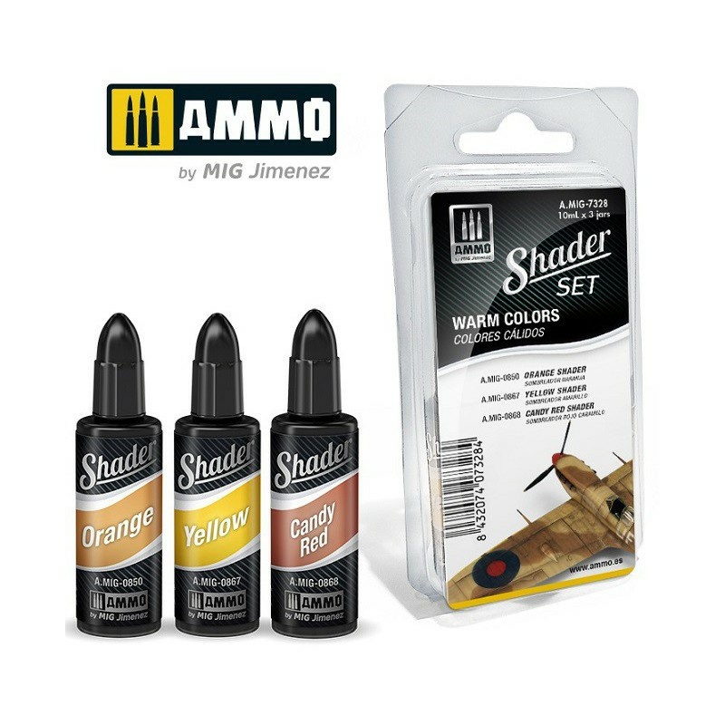 AMIG7328 Ammo Mig Paint Set SHADER Warm Colors