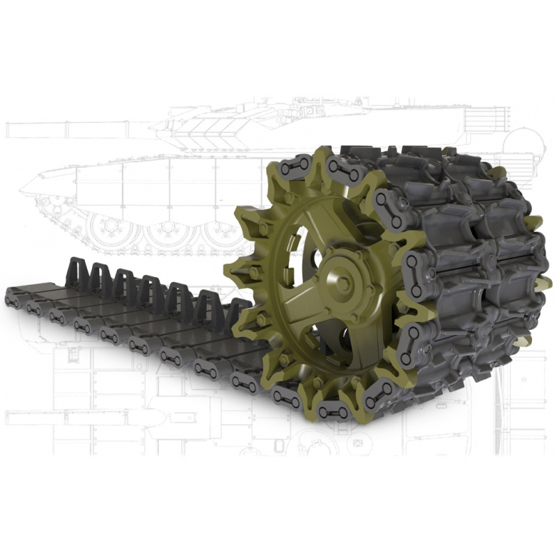 35247 Miniarm 1/35 New tracks with oblique ground hooks plus driven stars for T-72B2, T-72B3 M, T - 90MC, VMPT tanks