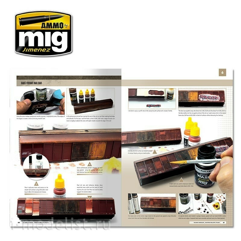 AMIG6251 Ammo Mig Книга MODELLING SCHOOL - Моделирование железных toрог: Окрашивание реалистичных поезtoв (Испанский)