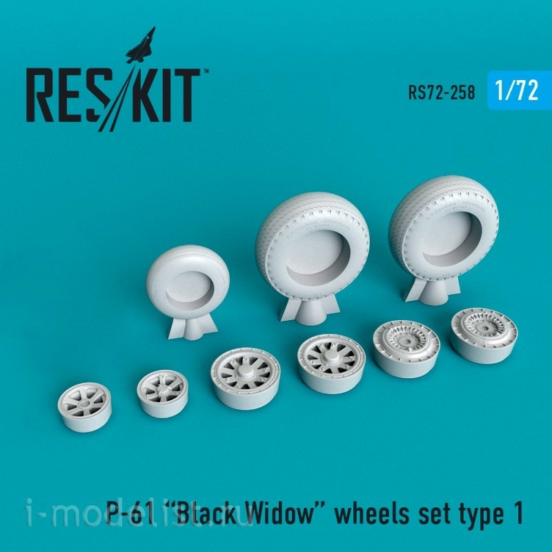 RS72-0258 RESKIT 1/72 Resin Wheels for P-61 Black Widow