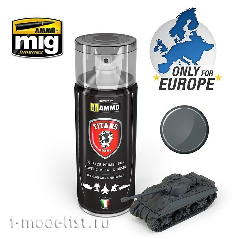 TTH112 Ammo Mig TITANS HOBBY: PANZERGRAU MATT PRIMER (German dark grey)