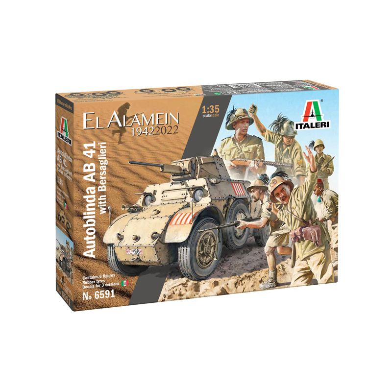 6591 Italeri 1/35 Autoblinda AB 41 armored car with Italian infantry Bersaglieri El Alamein