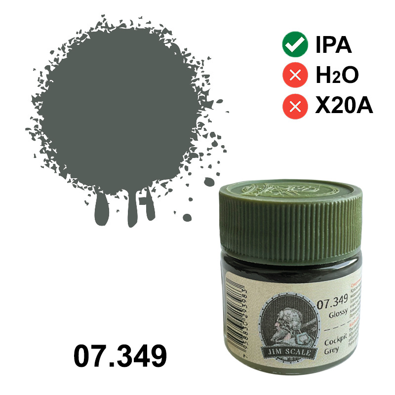 07.349 Jim Scale Alcohol paint color Cockpit Grey (MiGG), 10 ml.