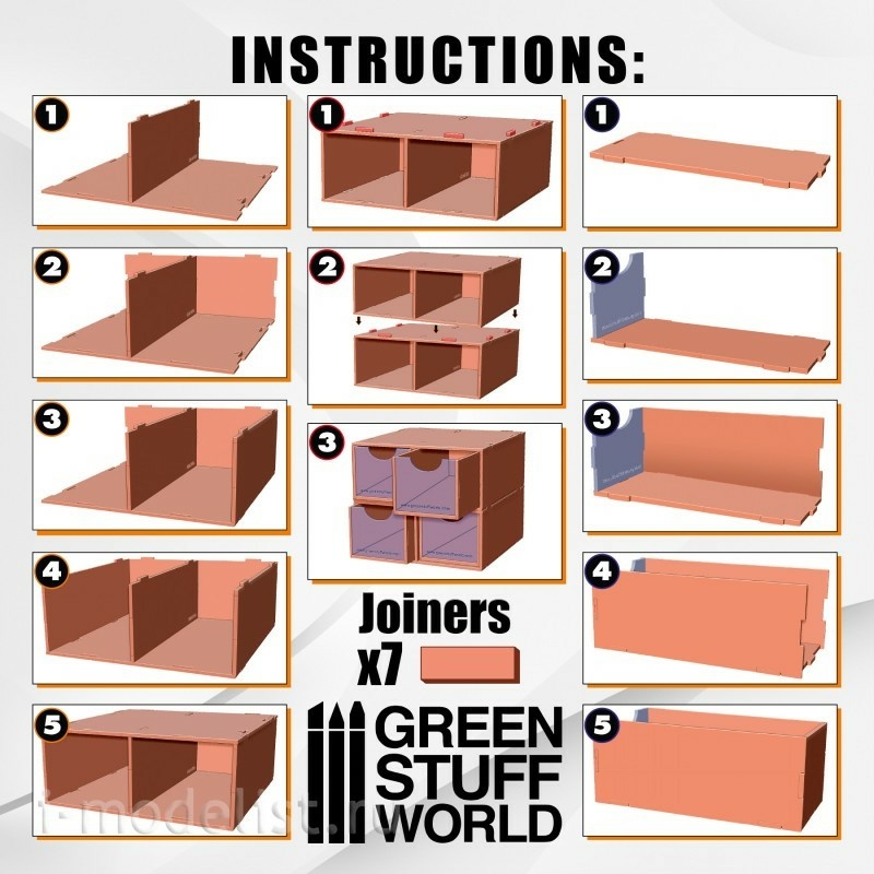 2169 Green Stuff World Scale Set, 2 Drawers / Scale Set 2x Drawers