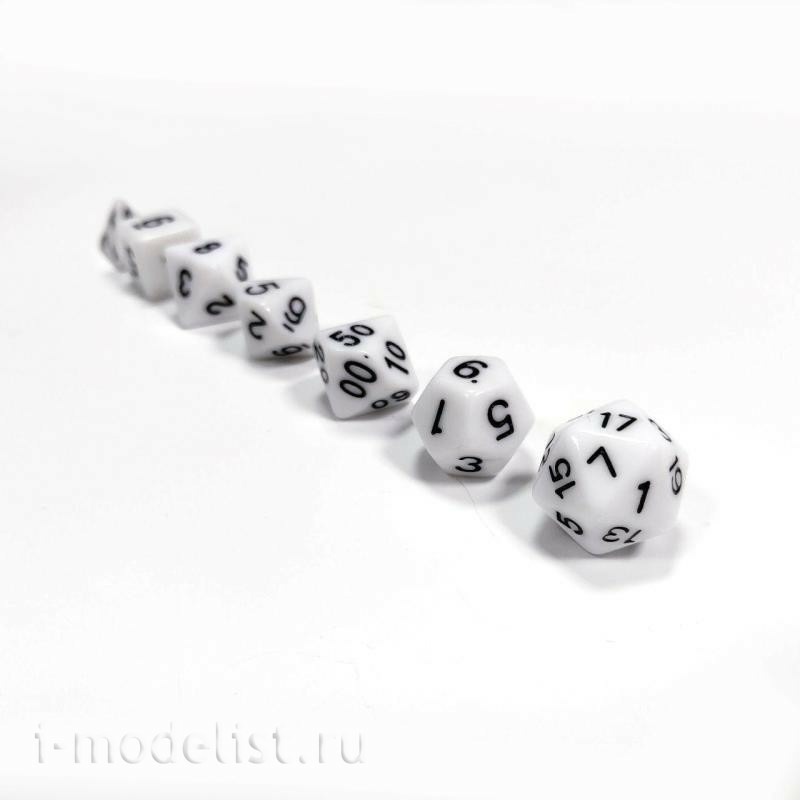 1141 Zvezda Set of 7 dice for role-playing games (white)