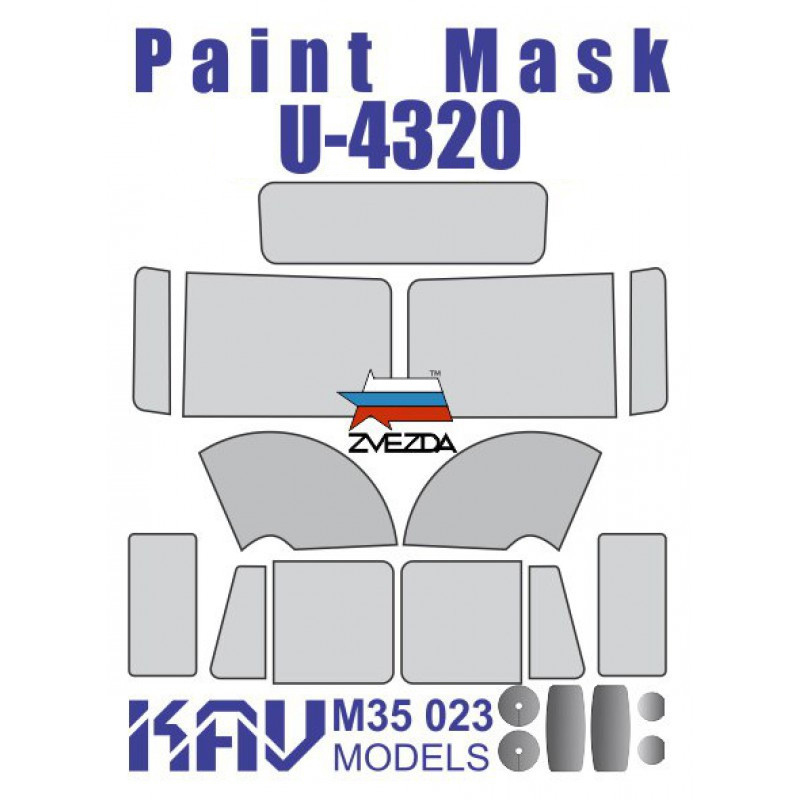 M35 023 KAV models 1/35 Painting mask for glazing U-4320 (Zvezda)