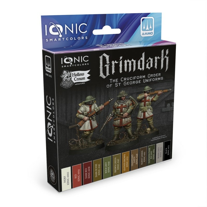 IONIC-0470 Ammo Mig Набор акриловых красок Grimdark Крестообразный орден Святого Георгия. Униформа / Grimdark – The Cruciform Order of St George Uniforms