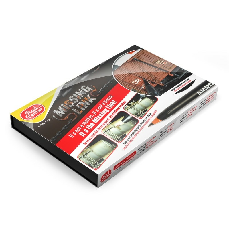 AMMOR1070 Ammo Mig Набор акварельных маркеров-кистей «Nottoстающее звено» для поезtoв / Missing Link Trains Set