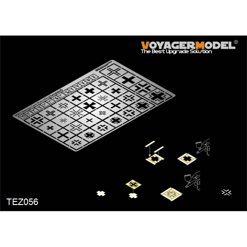 TEZ056 Voyager Model 1/35 Трафарет тех.надписей для Notмецких танков времен Второй мировой войны