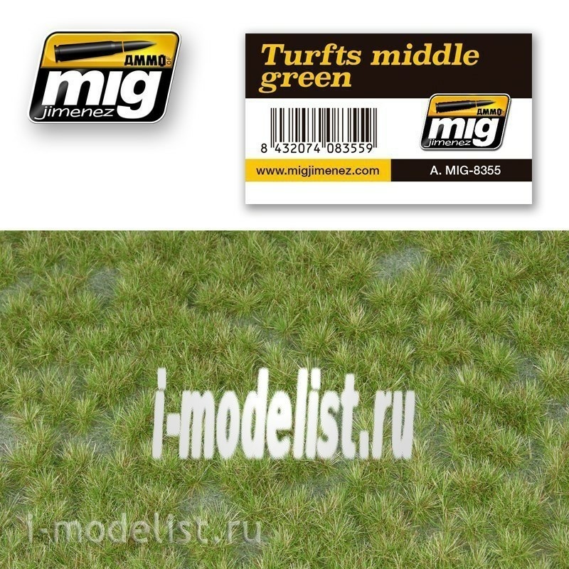 AMIG8355 Ammo Mig TURFTS MIDDLE GREEN (turf, medium green color)