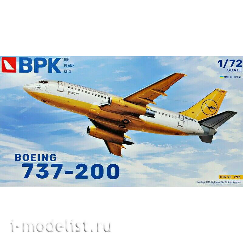 BPK7206 BPK 1/72 Boeing 737-200 7206 Lufthansa Aircraft