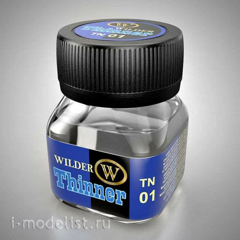 TN-01 Wilder Universal solvent. It is used for easy fixing and dilution of gunpowder powders, for diluting Nitroline products, for cleaning surfaces and for creating blurred effects, etc. 50 ml