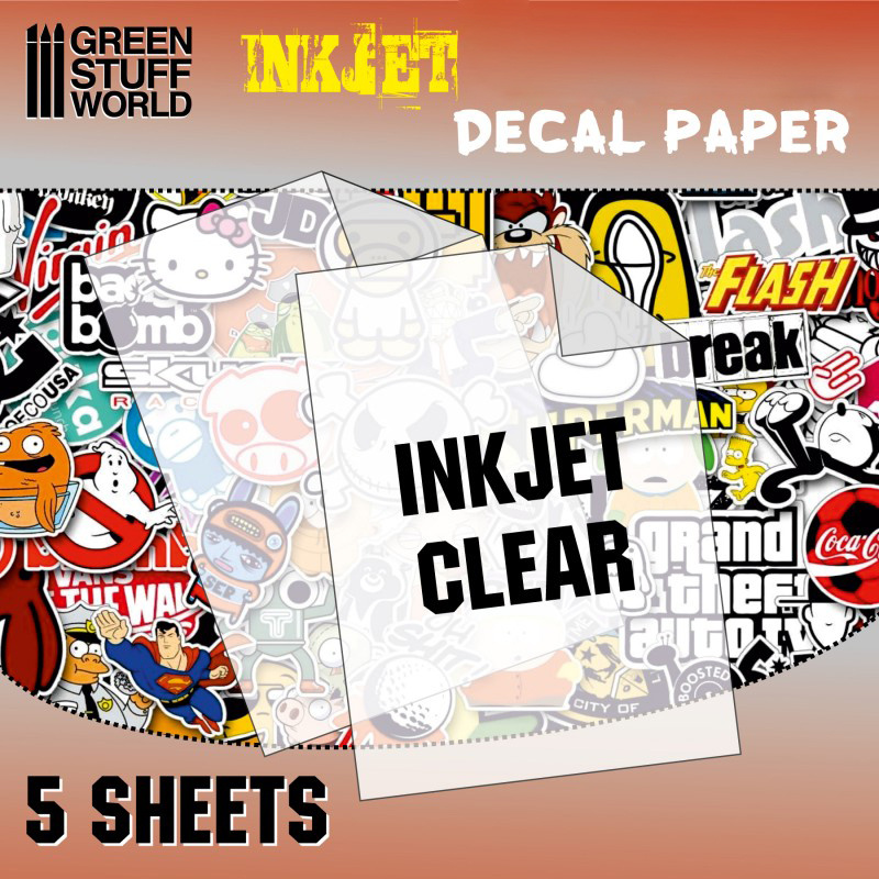 10066 Green Stuff World Transparent Paper for creating decals, for inkjet printing / Inkjet Transparent
