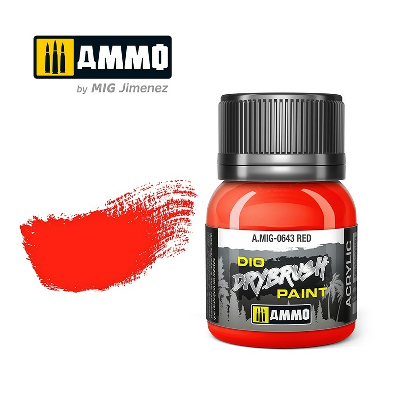 AMIG0643 Ammo Mig Paint for Dry Brush Technique DRYBRUSH Red
