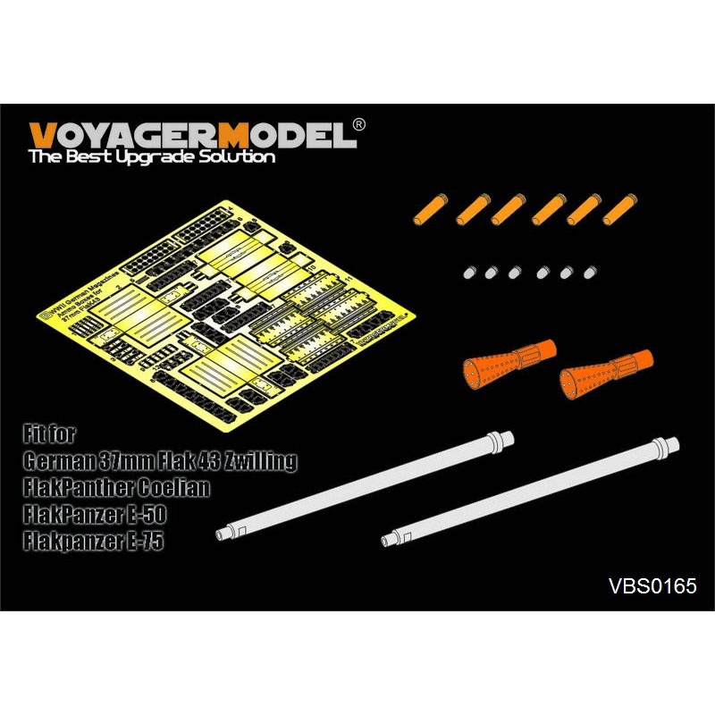 VBS0165 Voyager Model 1/35 Металлические стволы для 37mm FLAK43/1 L/60 (двойной набор)