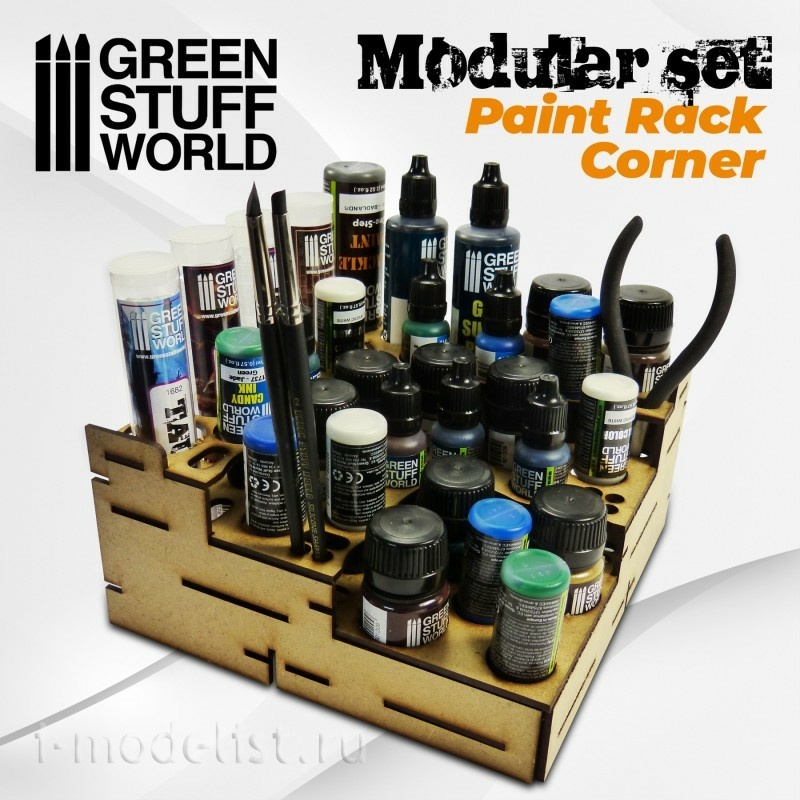 9847 Green Stuff World Scale Paint Rack - CORNER / Scale Paint Rack-STRAIGHT CORNER