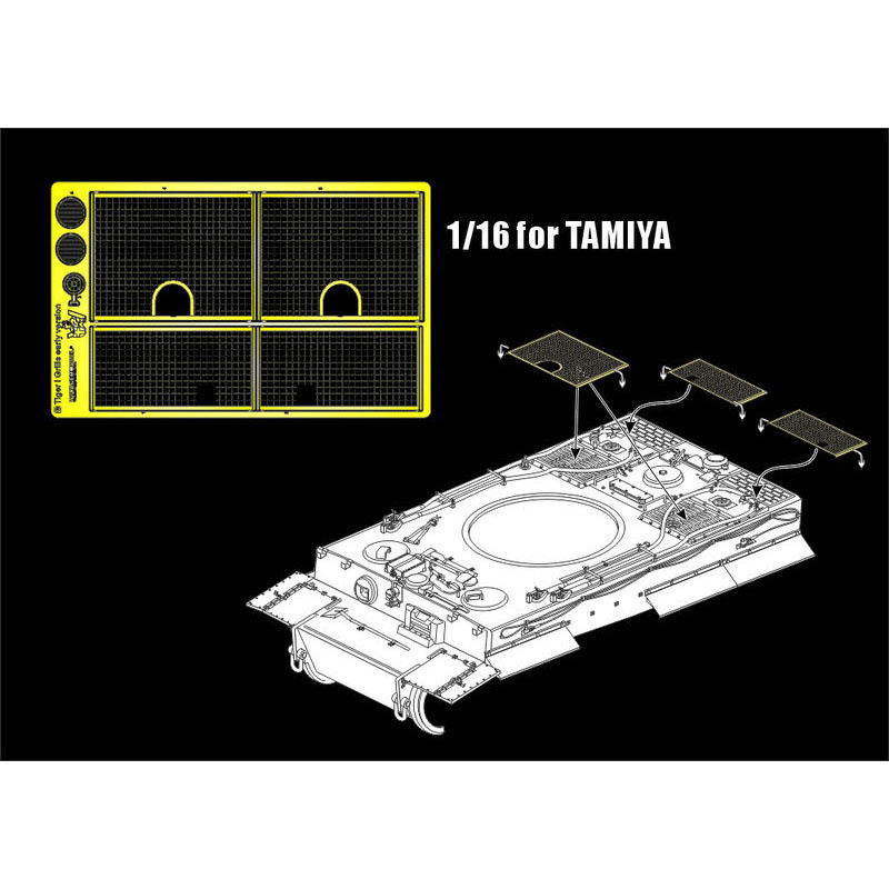 PE16016 Voyager Model 1/16 Photo Etching for WWII German Tiger I grills