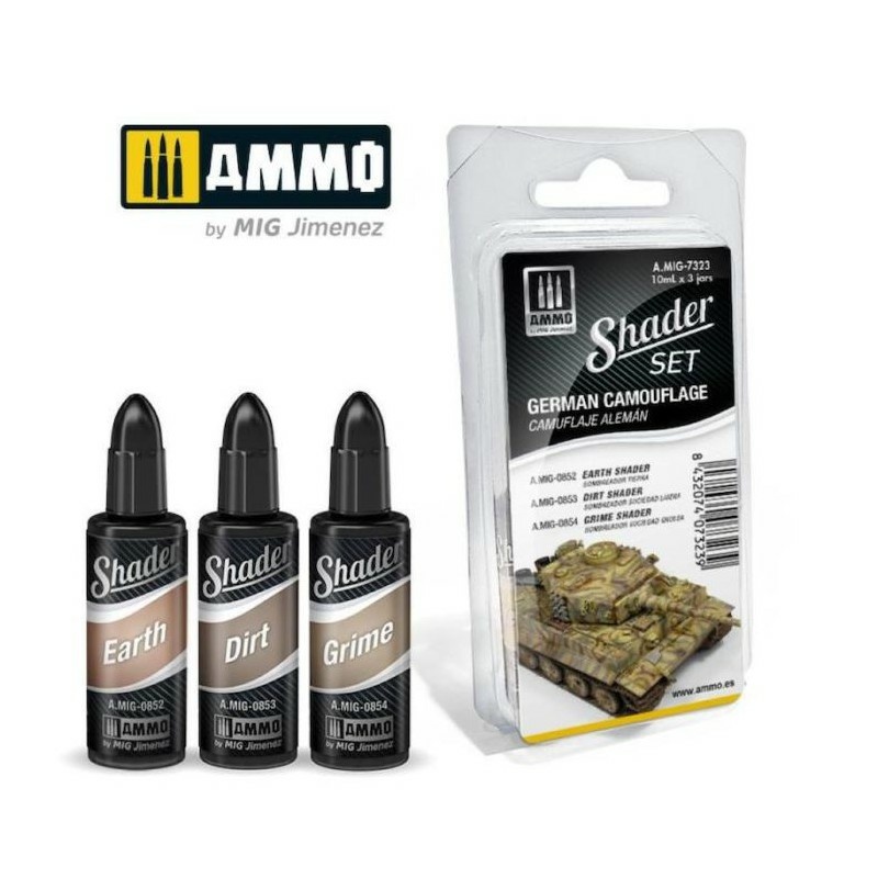 AMIG7323 Ammo Mig MATT SHADER Set German Camouflage