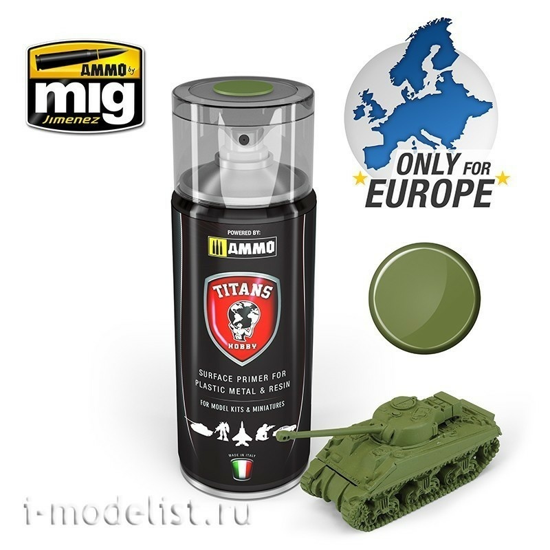 TTH108 Ammo Mig TITANS HOBBY: MILITARY GREEN MATT PRIMER