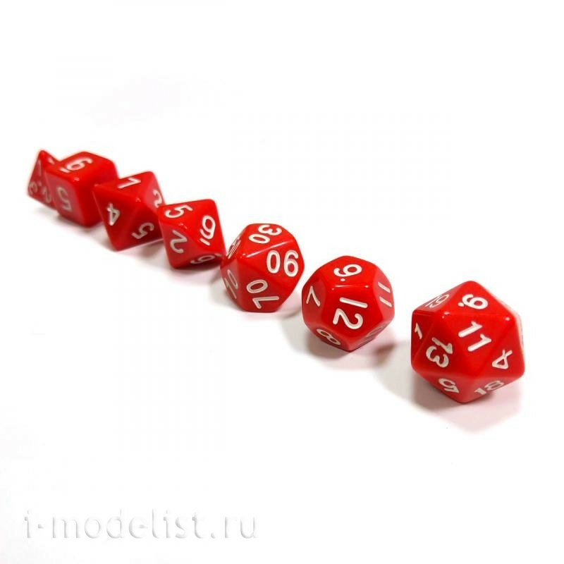 1143 Zvezda Set of 7 dice for role-playing games (red)