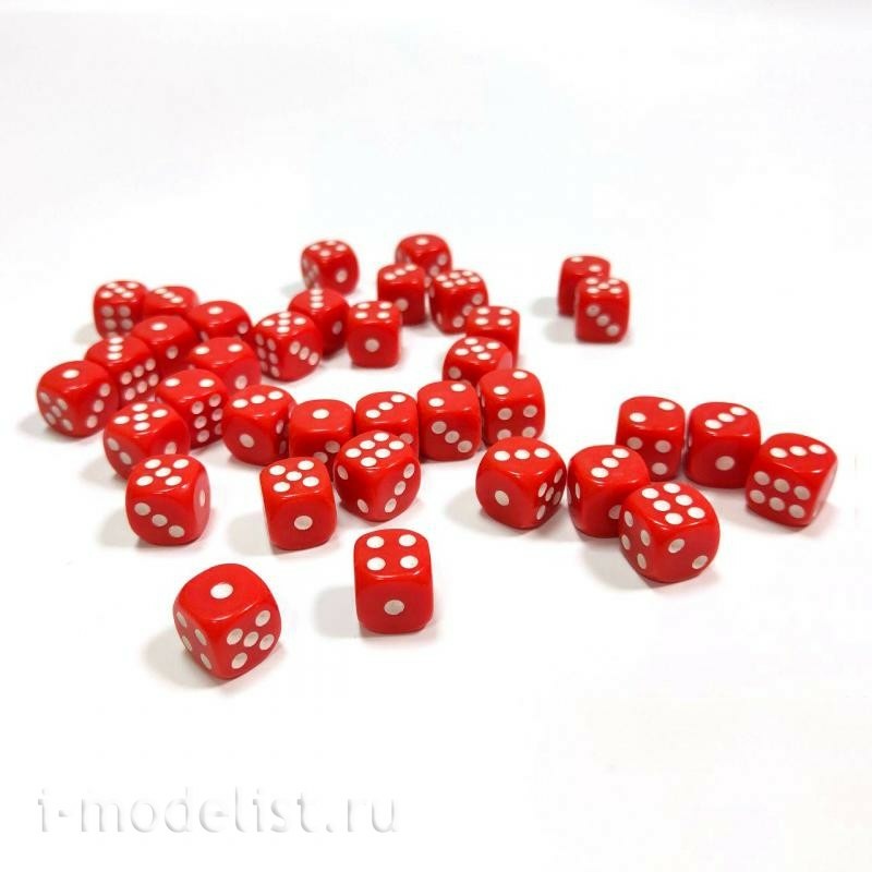 1135 Zvezda Set of 36 D6 cubes (red)