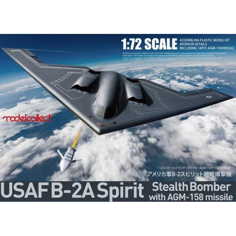 UA72214 Modelcollect 1/72 USAF B-2A Spirit Stealth Bomber with AGM-158 Missile