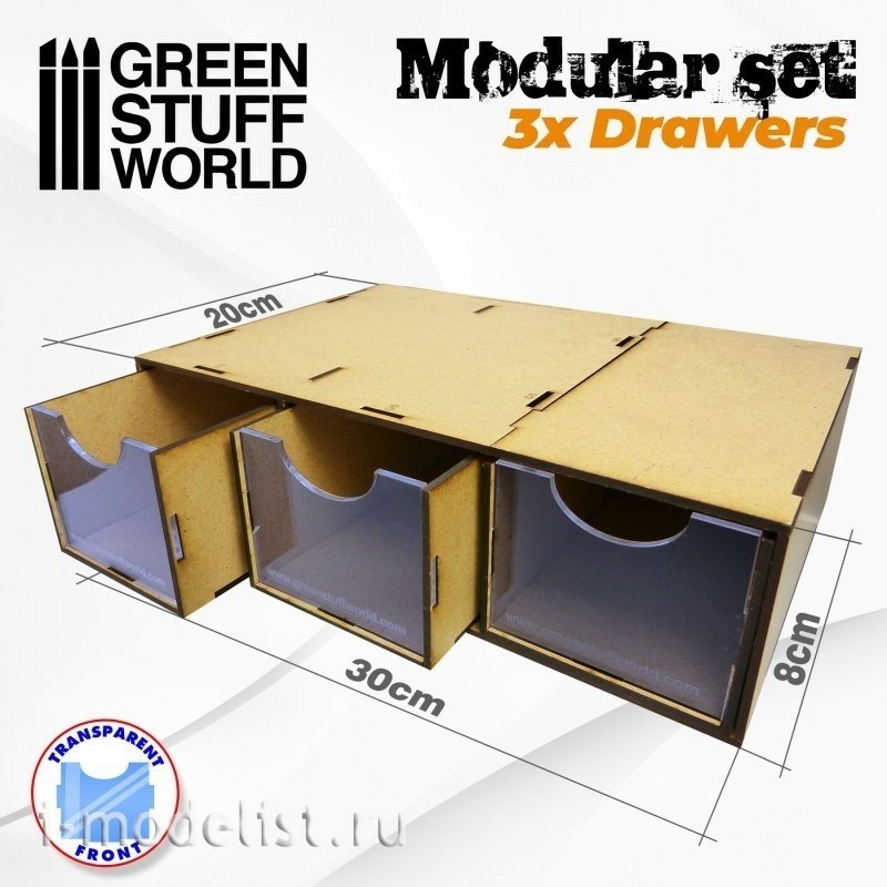 2170 Green Stuff World Scale set, 3 drawers / Scale Set 3x Drawers