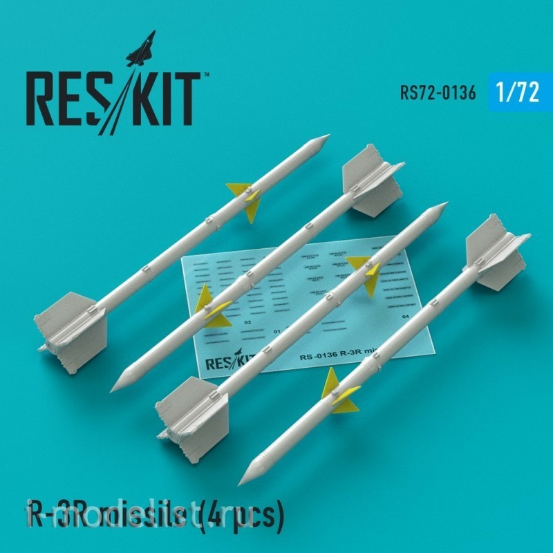 RS72-0136 RESKIT 1/72 R-3R missile (4 pieces)