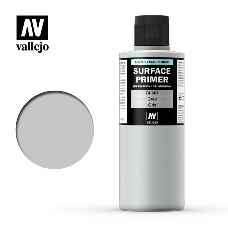 74601 Vallejo Acrylic primer-polyurethane/Grey, 200ml.