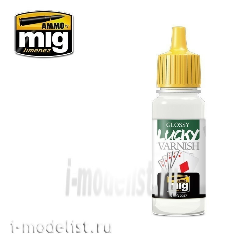 AMIG2057 Ammo Mig GLOSSY LUCKY VARNISH, 17 ml. (Acrylic professional lacquer)