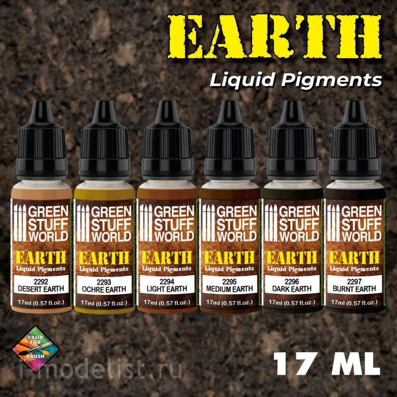 10128 Green Stuff World Liquid Pigments Set-Earth / Liquid Pigments Set-Earth