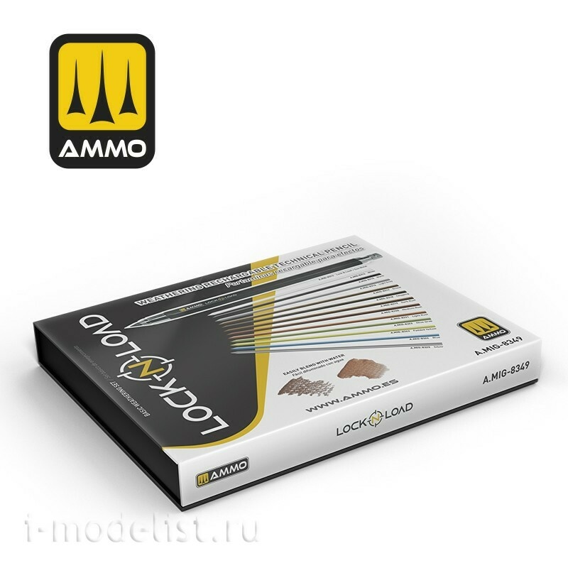 AMIG8349 Ammo Mig LOCK 'N LOAD - Набор карандашей для везеринга / Weathering Rechargable Technical Pencil
