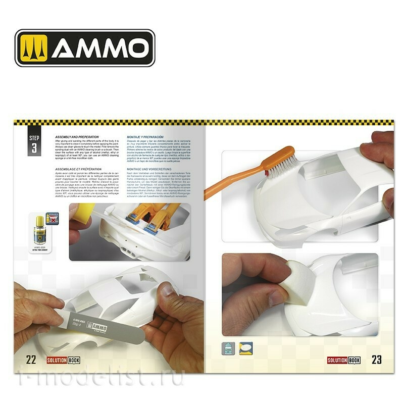 AMIG6604 Ammo Mig Книга SOLUTION BOOK 24 - Как красить и покрывать лаком масштабные автомобили (многоязычная) / How to Paint and Lacquer scale cars (Multilingual Book)