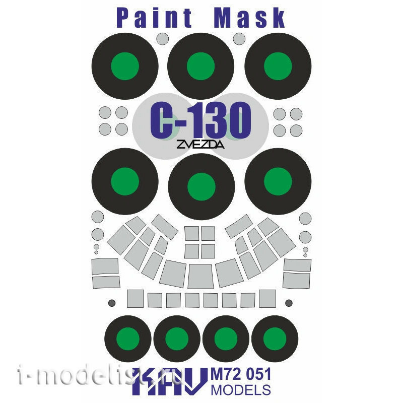 M72 051 KAV Models 1/72 Paint mask for C-130 Hercules (Zvezda)