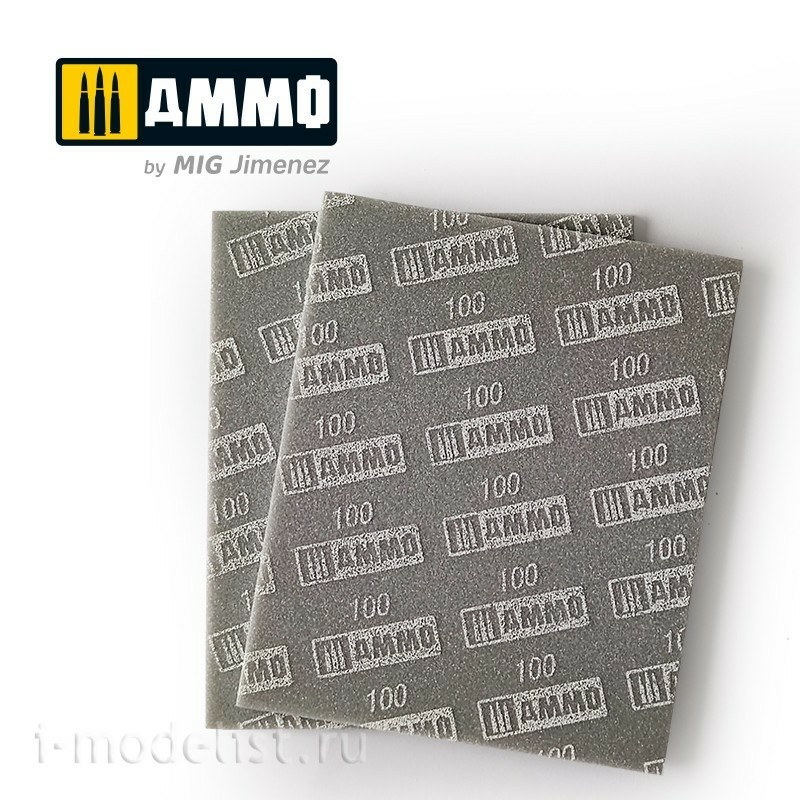 AMIG8555 Ammo Mig Sanding sponge (100) / SANDING SPONGE SHEET (100)