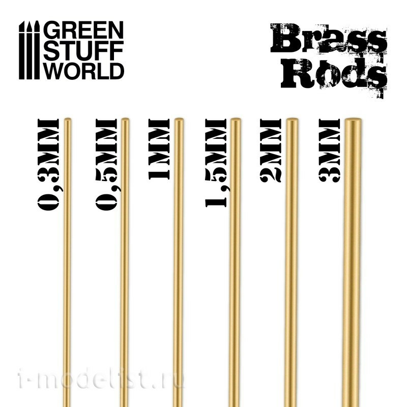 10205 Green Stuff World Brass Rods 0.3 mm for Miniature Fixing and Assembly / Pinning Brass Rods 0.3 mm
