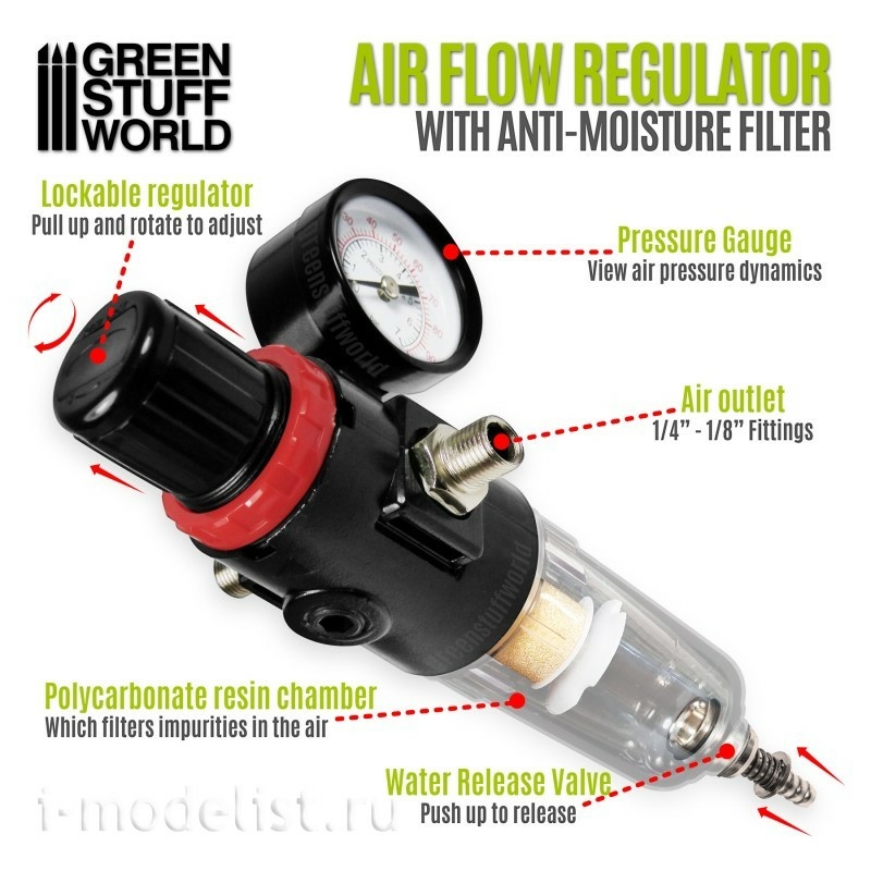 2283 Green Stuff World Airbrush Air Flow Regulator / Airbrush Air Flow Regulator