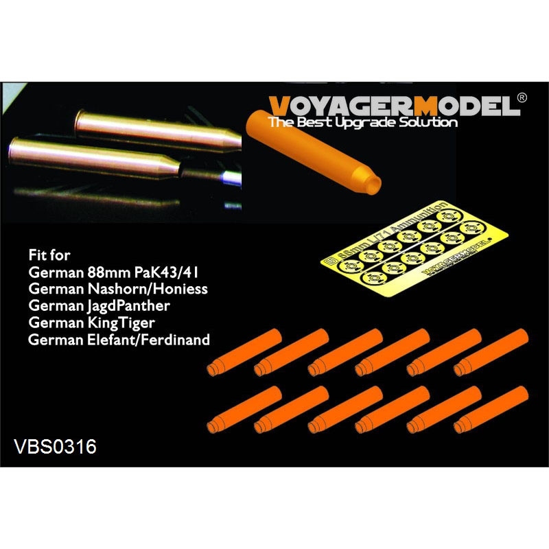 VBS0316 Voyager Model 1/35 Гильзы для 88mm L/71 (12 шт.)