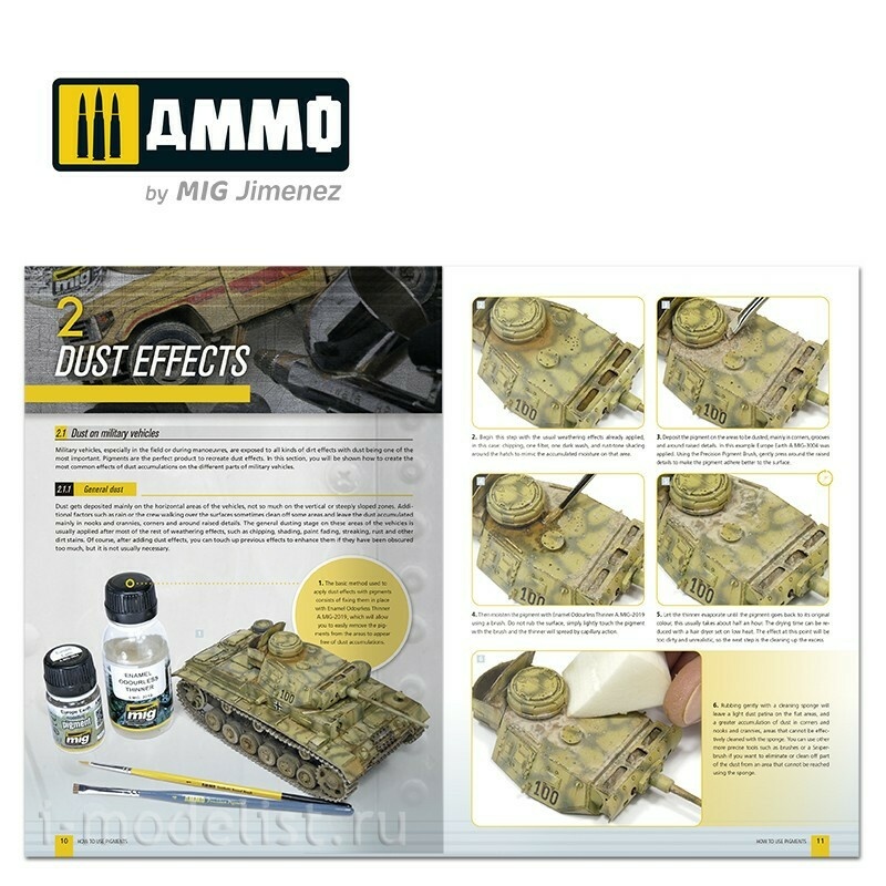 AMIG6293 Ammo Mig Как использовать пигменты - Руководство по моделированию (на английском языке)  / How to use Pigments - AMMO Modelling Guide (English)
