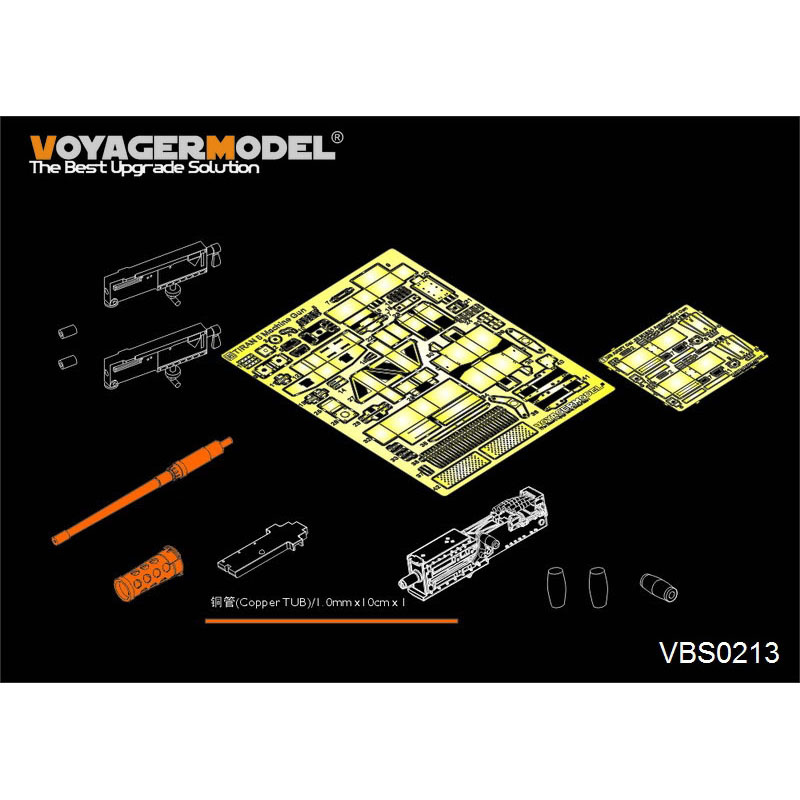 VBS0213 Voyager Model 1/35 Photo Etching for Modern Israeli Tiran 5 MBT Machine Gun with Portable Armament (full set)