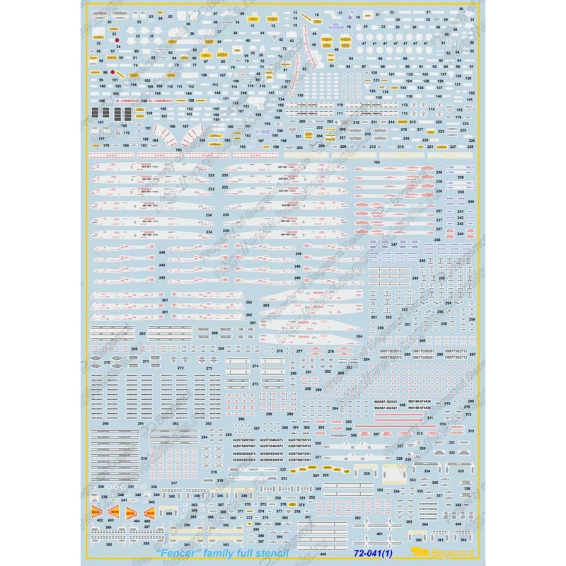 72041 Begemot 1/72 Decal on the model С-24, technical inscriptions