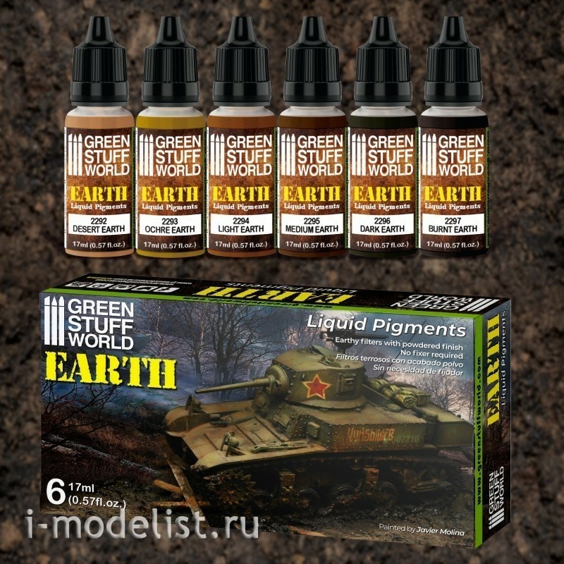 10128 Green Stuff World Liquid Pigments Set-Earth / Liquid Pigments Set-Earth