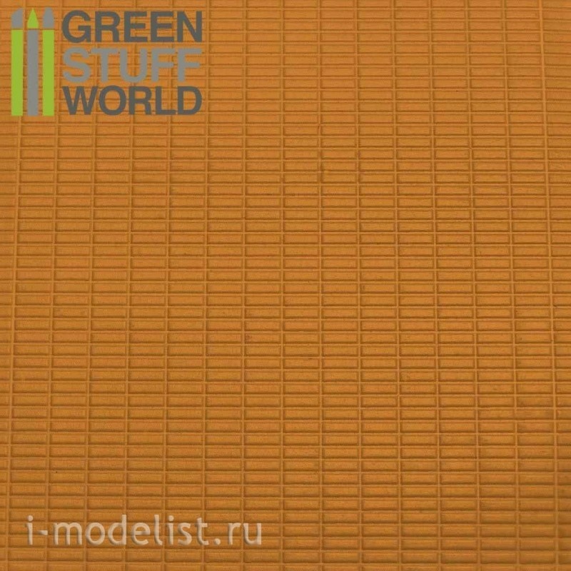1111 Green Stuff World Plastic Sheet with Texture small rectangles A4 0.75 mm / ABS Plasticard-SMALL RECTANGLES Textured Sheet - A4
