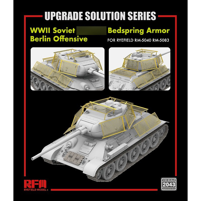 RM-2043 Rye Field Models 1/35 Upgrade Kit for WWII Soviet tank 34/85 Bedspring Armor Berlin Offensive