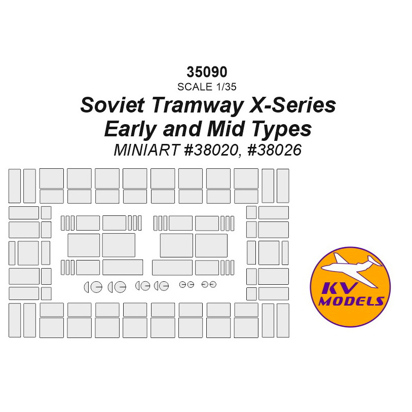 35090 KV Models 1/35 Paint Mask for Soviet Tram Series-X Early and Late Types