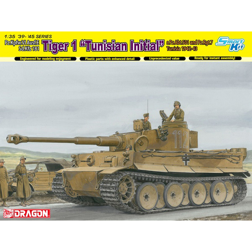 6608 Dragon 1/35 Pz.Kpfw.VI Ausf.E Sd.Kfz 181 Tiger 1 “Tunisian Initial” s.Pz.Abt.501 and Pz.Rgt.7 Tunisia 1942-43