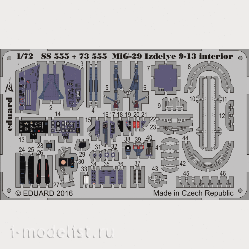 SS555 Eduard 1/72 Photo Etching for M&G-29 Product 9-13 Interior